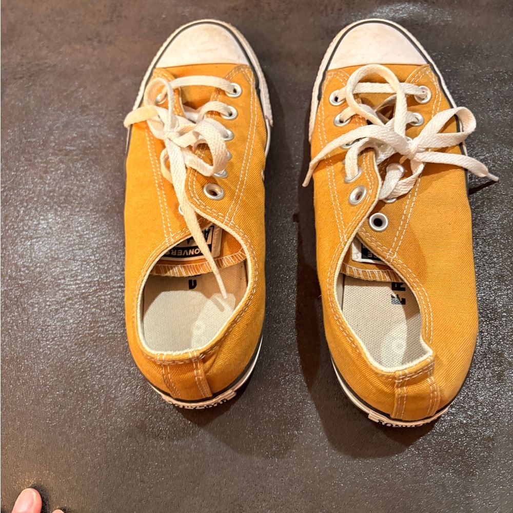 Yellow Canvas converse Sneakers with White Laces - Picture 2 of 4